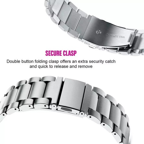 Samsung Galaxy Watch 8 7 6 5 4 Pro Classic Stainles Steel Strap Replacement Band - Picture 19 of 28