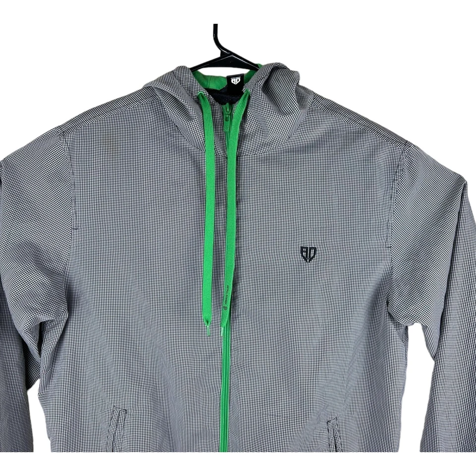 Chaqueta cortavientos Artful Dodger negra blanca y verde con cremallera completa talla grande Foto 2 de 4