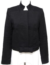 Chloe Jacket Coat Blazer Black Long Sleeve Linen Blend Bow Sz 36 Autumn 2006