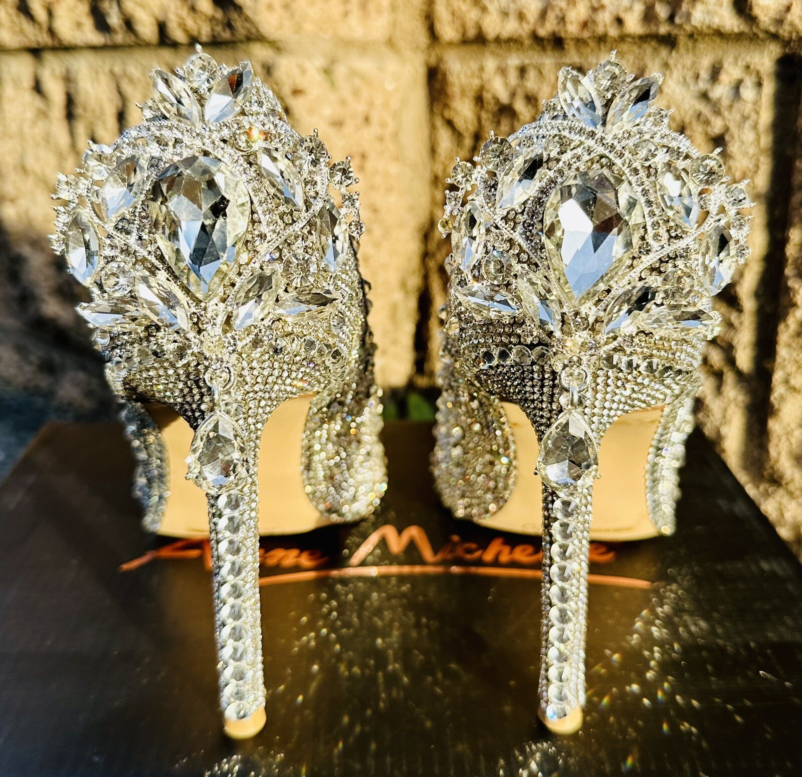 Clear Crystal Rhinestone Pointy Toe Glass Slipper Prom Bridal Pumps | eBay