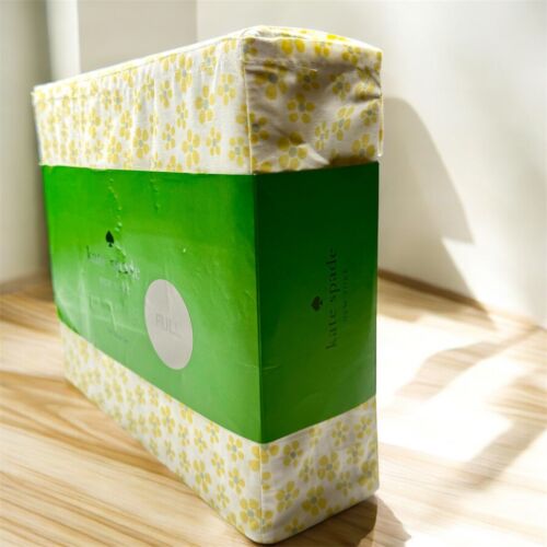Kate Spade Full Bed Sheet Set Yellow Flower Deep Fitted 100% Cotton Percale - Picture 2 of 7