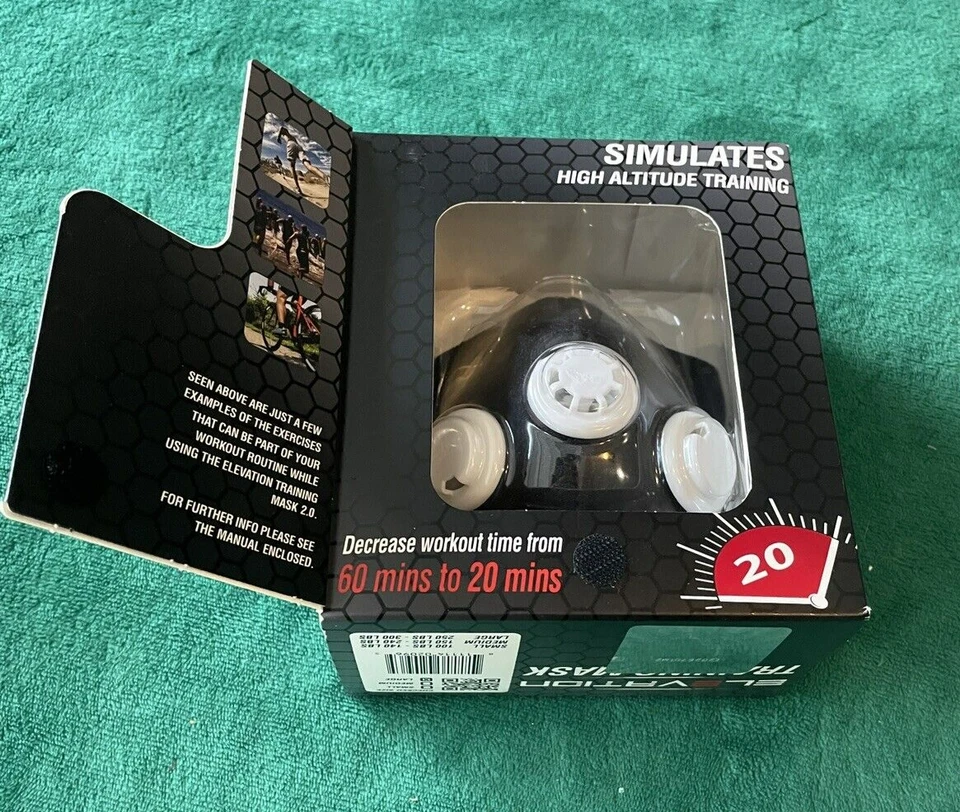 Elevation Training Mask 20 Simulates High Altitude Training Black Large NIB - Image 2 of 4