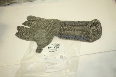 US Mesh Stainless Steel Mesh Gloves Spring Closure Safety USM-1547S-L