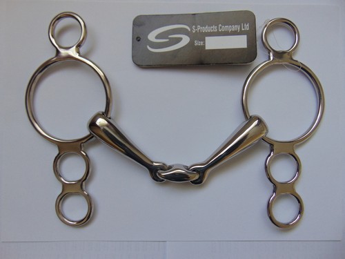 CONTINENTAL FOUR RING SNAFFLE DOUBLE JOINTED LOZENGE THREE 3 GAG DUTCH BIT - Picture 4 of 4