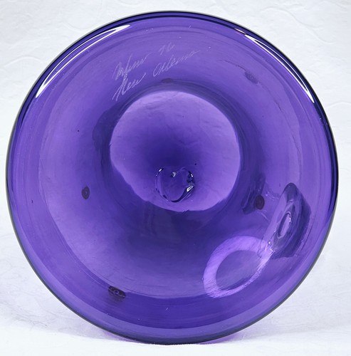 Amethyst Hand Blown Art Glass Pitcher Signed New Orleans Vintage Pontil 72 oz - Picture 7 of 13