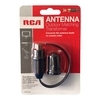 RCA Antenna Outdoor Matching Transformer Coverts Flat Antenna to Coax New VH101R