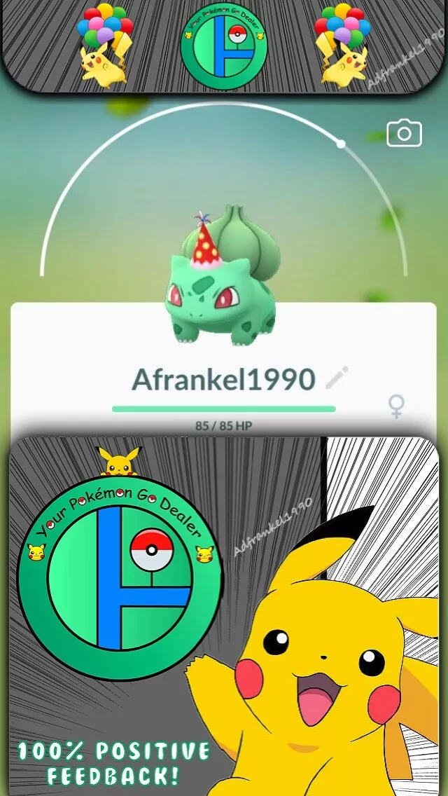 Pokémon GO Shiny Bulbasaur Wearing Hat – Trade 20.000 stardust