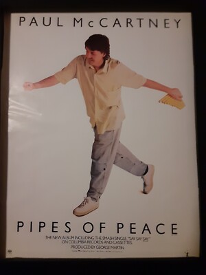 Paul McCartney Pipes Of Peace Rare Promo Poster Ad Printed Once