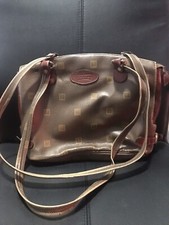 Texier France Logo Embossed Brown Leather Satchel/handbag