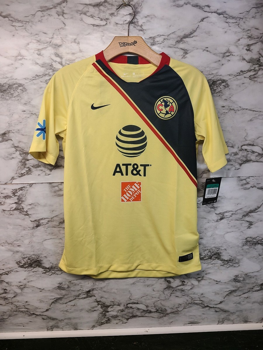 Nike 2018-2019 Club America Home Youth Jersey- Yellow Youth XL