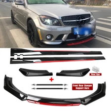 For Mercedes-Benz Front Bumper Lip Spoiler Splitter Side Skirt Body Kit
