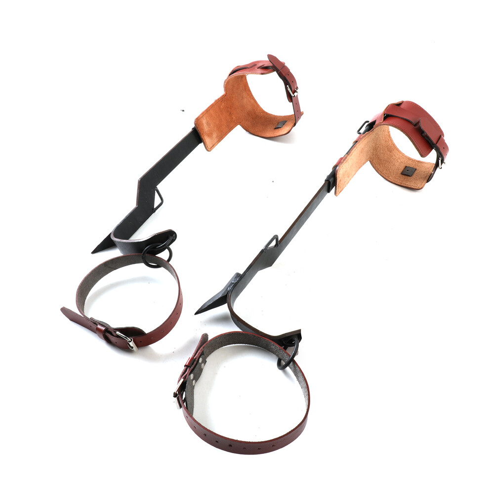Tree Climbing Spike Set Tool Pole Climbing Spurs Steel&Cattle Hide