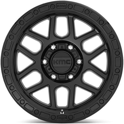 (1) 17x8.5 +0 KMC KM544 Mesa 5x5.0 Satin Black W/ Gloss Black Lip Wheel - Bild 3 von 3