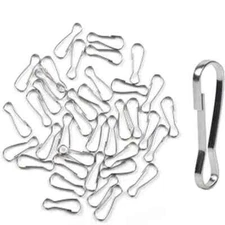 80 Pack 1.26 Inch Stainless Steel Flag Pole Clip Snaps Hook Flagpole Accessories
