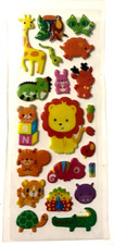  74 Baby Jungle Animals Bird Puffy Sticker Sheet Gift Character Kid Star Reward