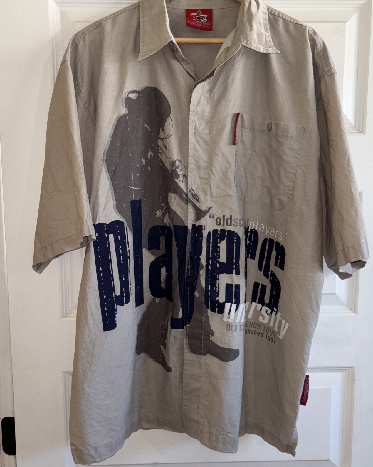 Men’s Players University Button Down Short Sleeve Shirt XXL Old School Legends