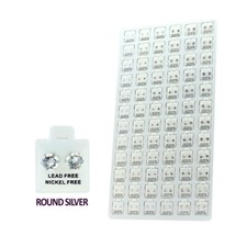 Clear Round CZ Stud Earrings 72 pairs