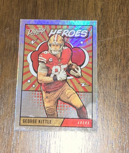 GEORGE KITTLE ~ 2021 Prestige Heroes #HE-15 Foil Chrome Refractor Nice Card Hot!