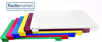 Tagliere Polietilene con Fermi 60×40×2 rosso | Professionale