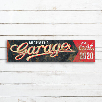 Personalisiertes Garagenschild Vintage Retro Style Schild 1 - Mechaniker Geräteschuppen Plakette