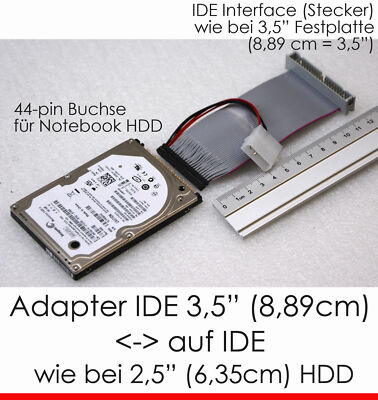 KABEL ADAPTER FOR 2,5'' IDE NOTEBOOK HARD DISC FEMALE--> 3,5'' IDE CONTROLLER MALE
