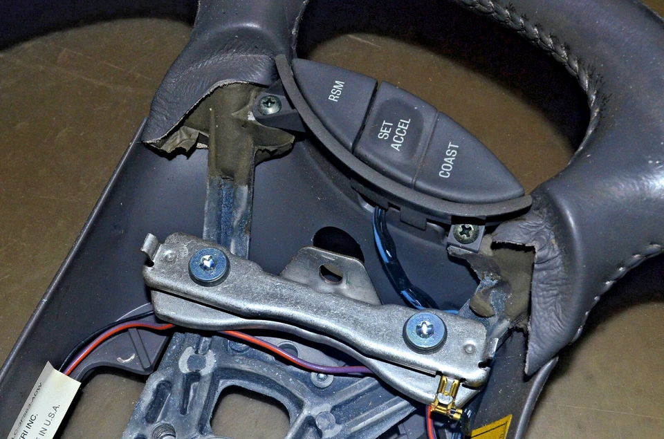 1997-1998 LLINCOLN MARK VIII 8 РУЛЕВОЕ КОЛЕСО с круиз серый кожаный OEM оригинал - Изображение 4 из 4