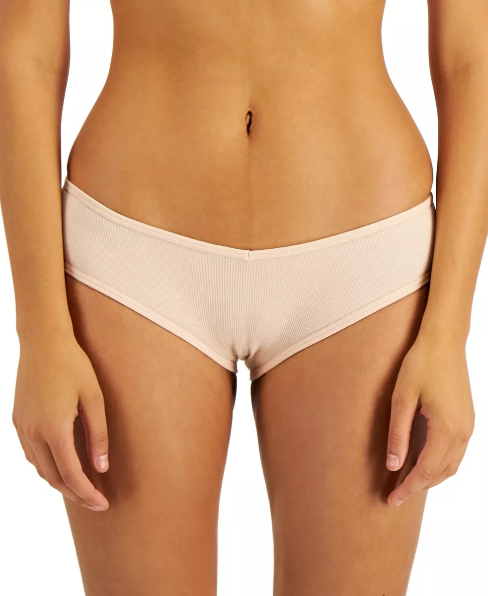 Jenni Women's Ribbed Hipster Underwear Panties Beige NEW Plus Size 3XL