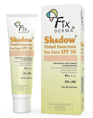 Fixderma Shadow Tinted Sunscreen SPF 50 with Vitamin E | PA+++ For UVA & UVB 30g