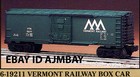 LIONEL 1989 FAMOUS NAME 19210 SOO, 19211 VERMONT, 19212 PRR, 19231 TA&G BOXCARS — photo 2