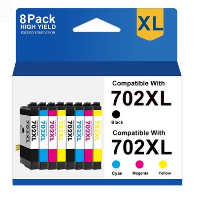 Compatible With 702XL Ink for Epson 702 WorkForce Pro WF-3720 WF-3730 WF-3733