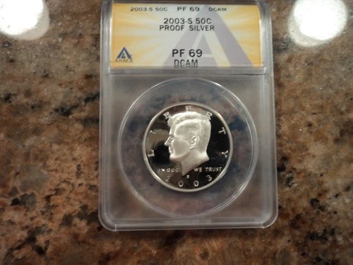 2003 S Silver Proof Kennedy Half Dollar 50¢ ANACS PF 69 Deep Cameo