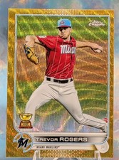2022 Topps Chrome Trevor Rogers Gold Wave /50 #15 Rookie Cup Marlins NM-MT+