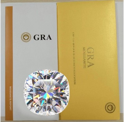 Loose Moissanite Cushion Cut Real Gem Stone W. GRA Certificate All Sizes VVS1 D