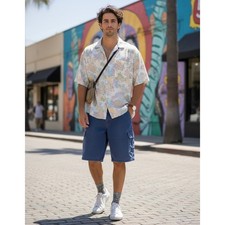 Pantaloncini jeans vintage uomo Guess falegname anni 90 grunge hip hop taglia 38 blu USA