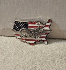 UNITED STATES AMERICAN FLAG EAGLE USA PATRIOTIC COWBOY RODEO BELT BUCKLE