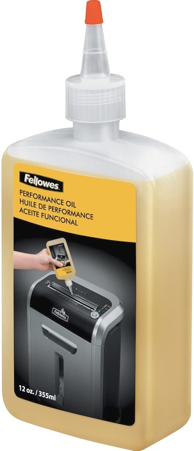 Fellowes Powershred Performance Shredder Oil, 12 oz. Extended Nozzle Bottle