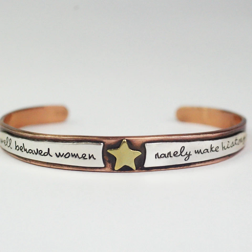 Brazalete de mujer de latón de plata esterlina de cobre de gran alcance bien comportado Foto 4 de 4