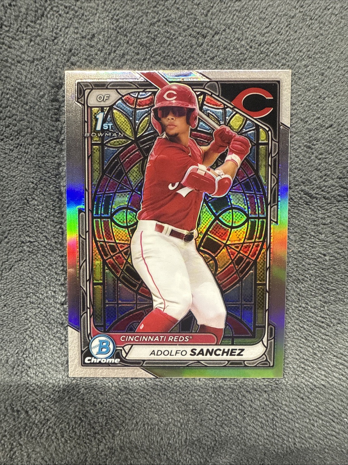 2024 Bowman Chrome 1st Etched In Glass Adolfo Sanchez Reds RC Rookie SSP CASEHIT