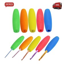 5PCS Crochet Hook Grips Set Ergonomic Crochet Hook Handle Fits 2mm to 10mm Hooks