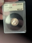 1955 Canada Silver  Dime ACG 65