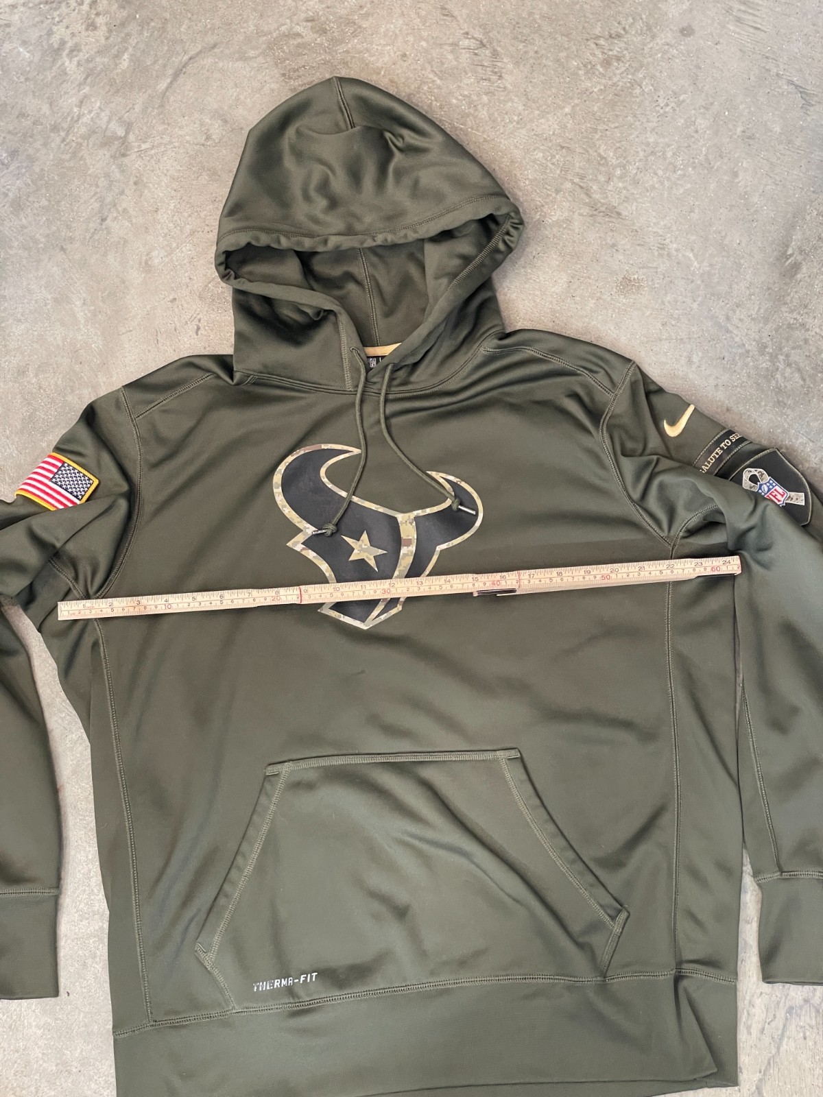 Nike Houston Texans Salute To Service Hoodie Mens XL Army Green NFL Therma-FIT thumbnail 12