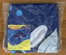 Vintage JILONG Inflatable Whale Ride On Swimming Pool Toy Raft Float Blue NOS