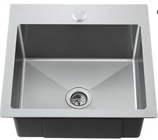 15x15 Stainless Steel Sink 6 Deep RV Bar Boat Kitchen Drop In Handmade