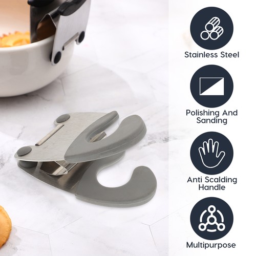 Stainless Steel Pot Spoon Holder Flex Pot Clips Spoon Rest Anti-Scald Soup Pot - Picture 5 of 12