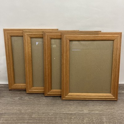 Lot of 4 Vintage 8x10 SOLID OAK WOOD Deep Mold PICTURE FRAMES w Glass