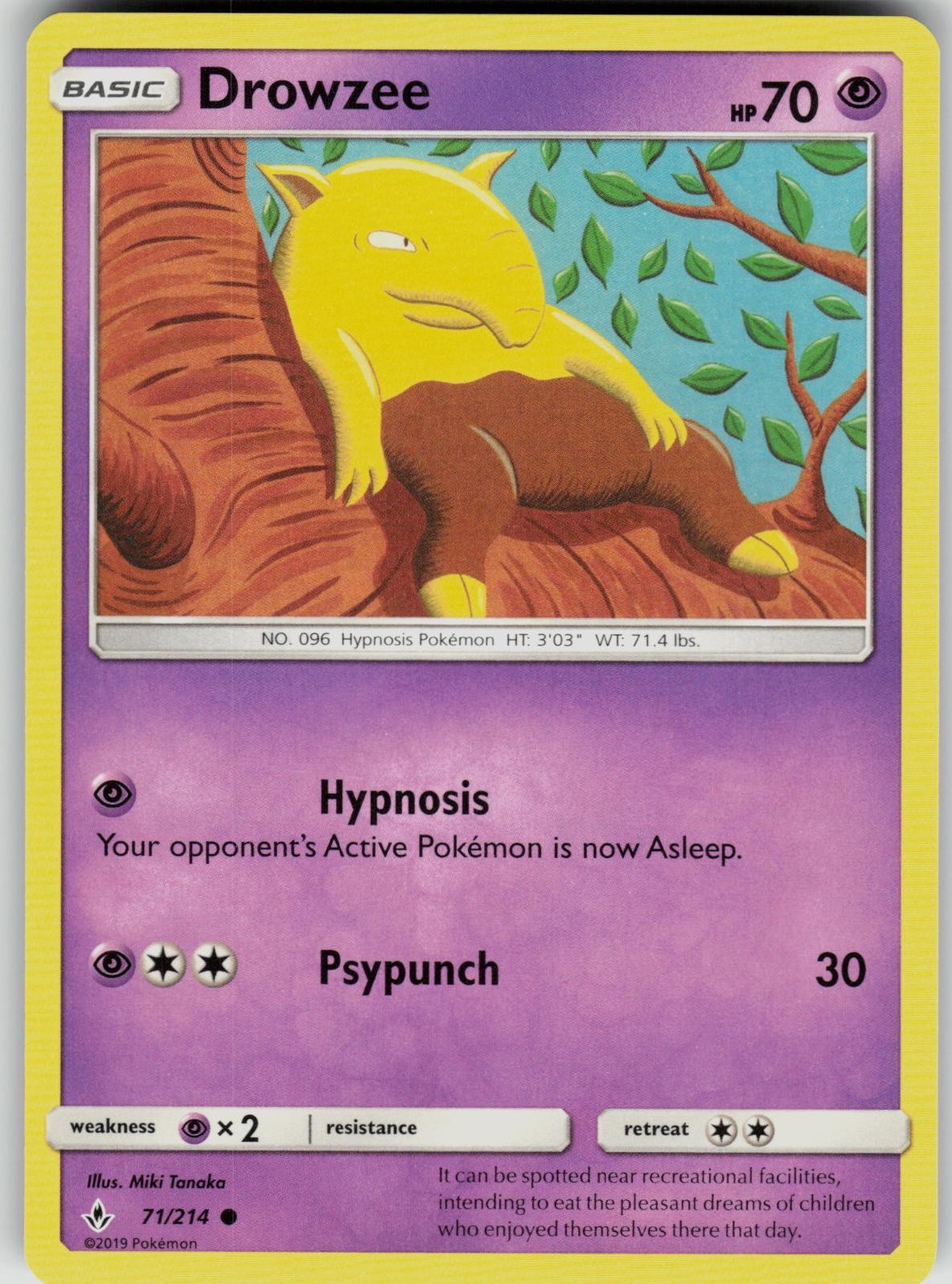 Drowzee 71/214 Unbroken Bonds Common Near Mint
