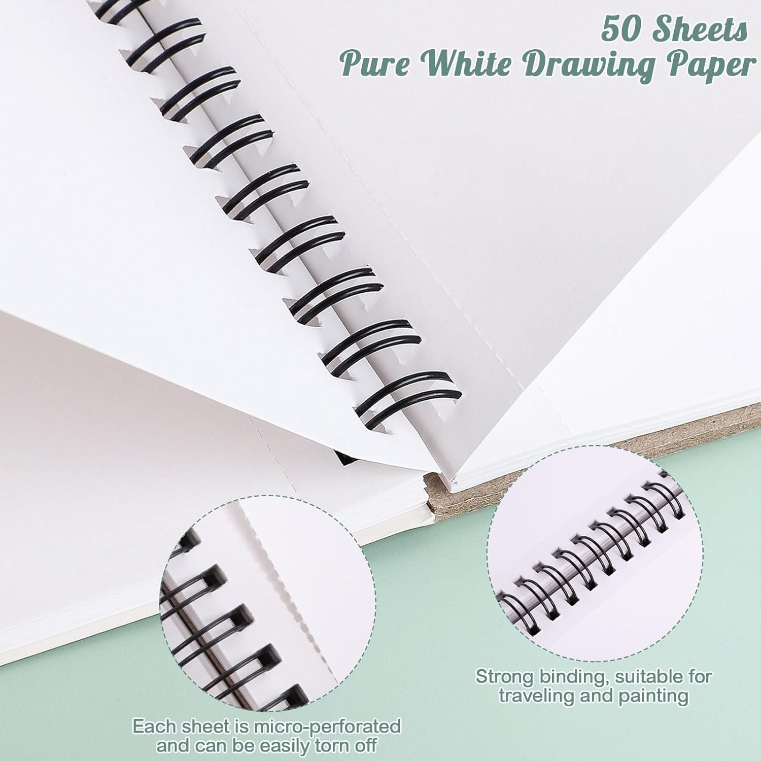 50 Sheets Marker Paper Pad, 7.6×7.6 Inch Bleedproof Art Sketch Pad, 73lb/120gsm