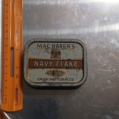 Mac Baren's Navy Flake De Luxe Smoking Tobacco Tin 2 oz Made in Denmark