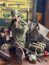 Vintage 1964 Gi Joe Talking Action Soldier Brown P.H. with footlocker