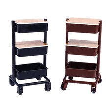 1:12 Dollhouse Trolley Dining Cart w/Wheel Storage Shelf Furniture Decor Toy